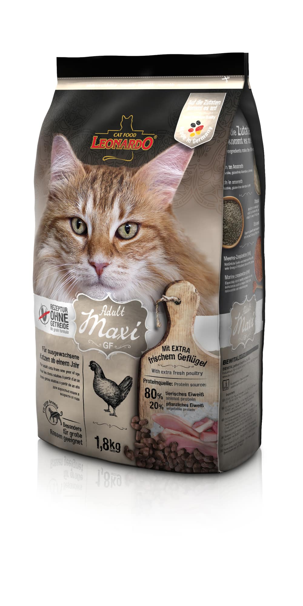 Leonardo Adulto Grain Free Maxi 1.8 y 7,5 kg.