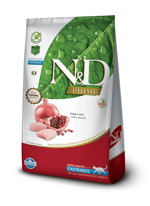 N&D prime feline adulto castrado frango 1,5 kg. ( pollo y granada)
