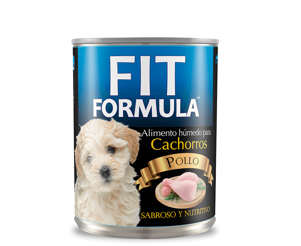 Fit fórmula, alimento húmedo perro cachorro.