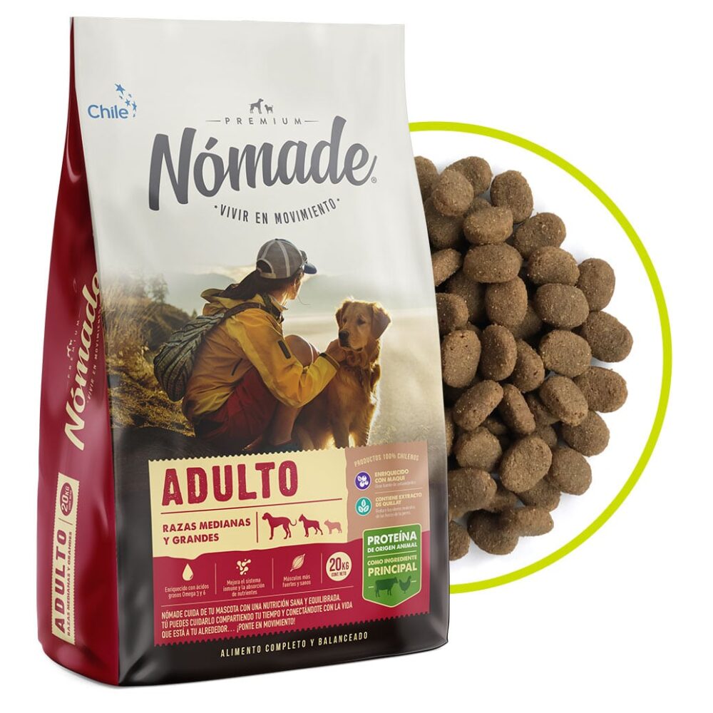 Nómade adulto raza mediana y grande 20 kilos.
