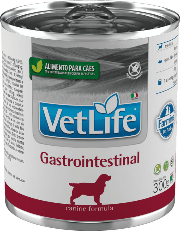 Vet life gastrointestinal perro lata 300 gramos.