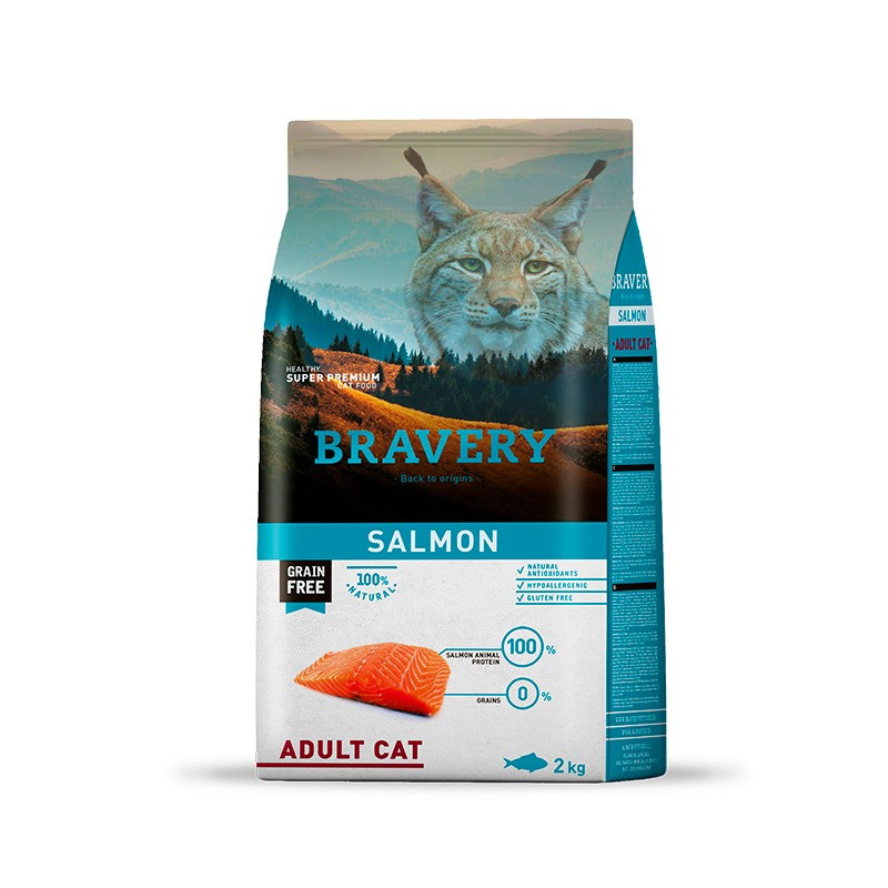 BRAVERY SALMON ADULT CAT 2 y 7 KG